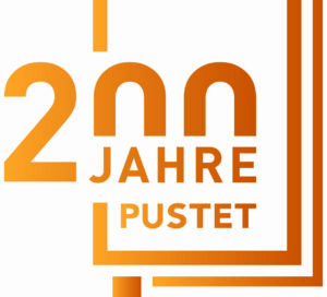 Pustet Logo 200 Jahre mit Pustet Zeile